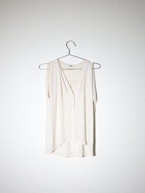 XX1 Blouse Womens Small White Asymmetric Draped One Shoulder Avant Garde